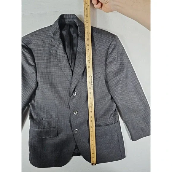 HUGO Hugo Boss 100% Virgin Wool Blazer Sport Coat 36S Houndstooth Pattern - Picture 4 of 16
